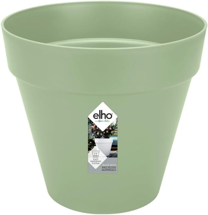 elho Loft Urban Round 30 - Ghiveci de flori pentru exterior - Plastic 100% reciclat - Ø 28,5 x H 26,0 cm - Roșu/Roșu teatru