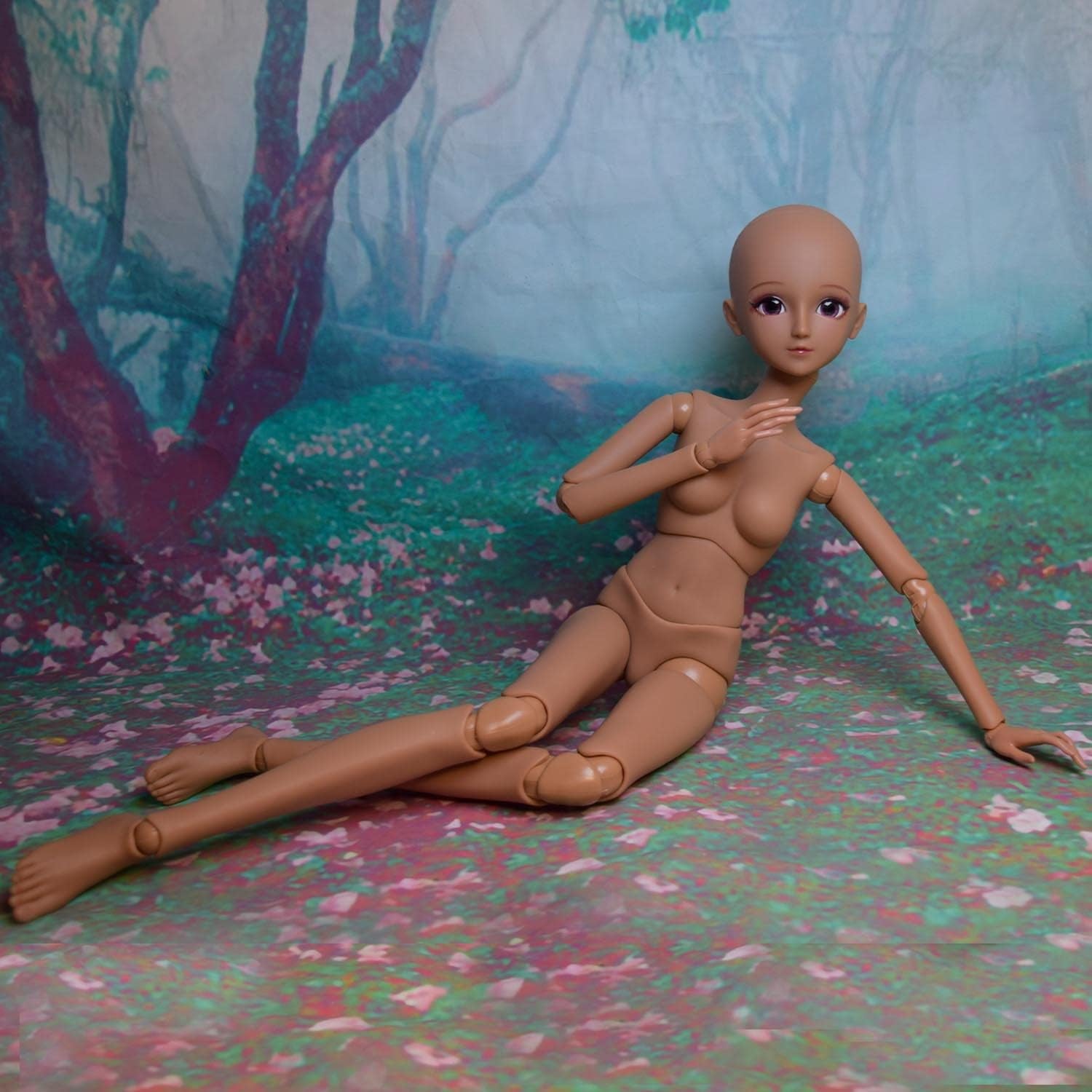 1/3 BJD păpușă piele maro negru corp de păpușă 60cm 24 inci articulație sferică păpuși SD articulații mobile PVC DIY (Alexia)