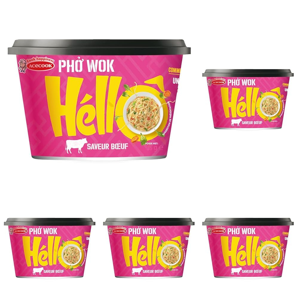 HELLO PHO WOK fideos instantáneos de arroz, ternera - 1 x 76 g