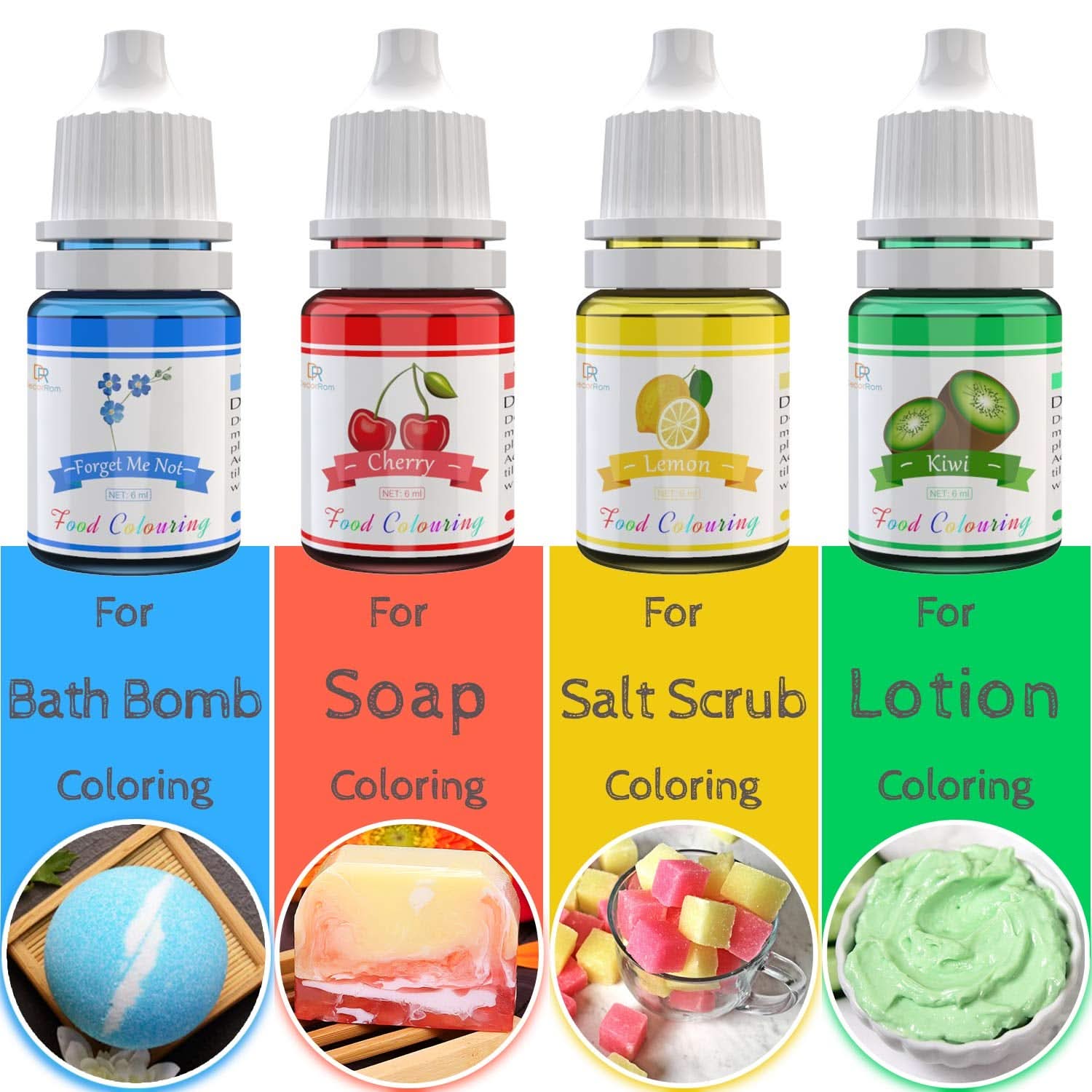 Set 15 coloranti alimentari lichizi, 6 ml fiecare culoare Naty Shop