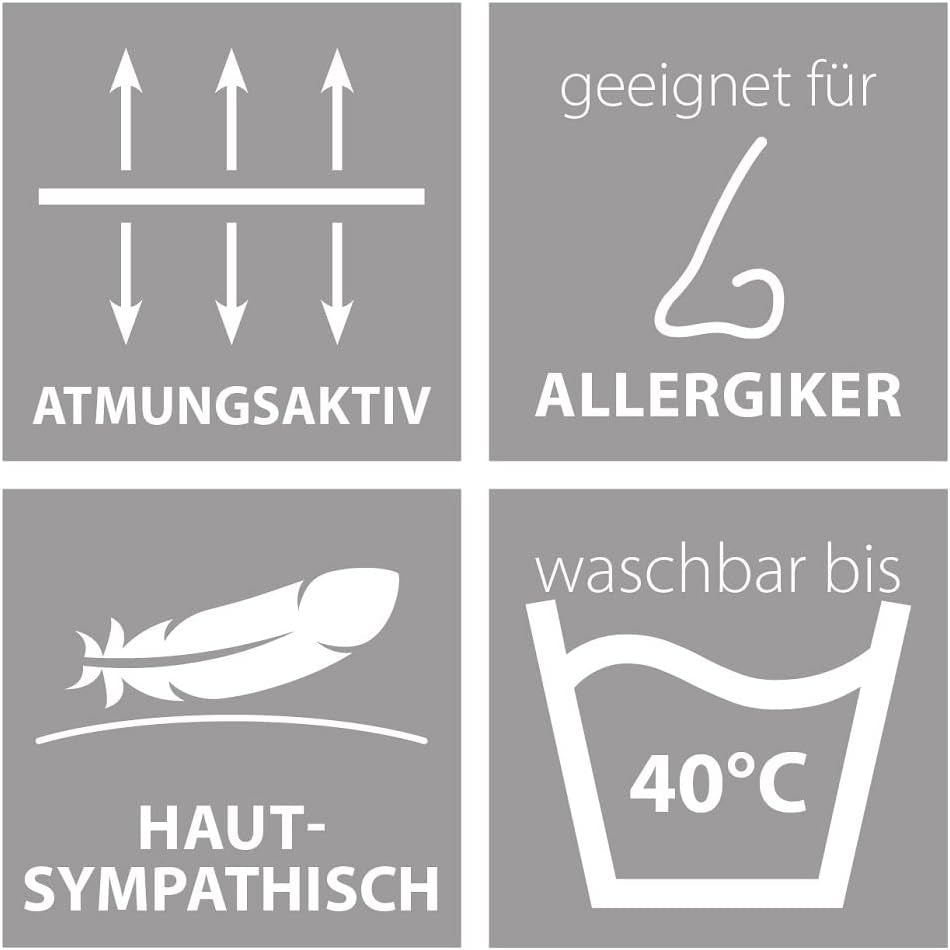 Juego de cama Traumnacht verde: edredón para todas las estaciones de 135 x 200 cm + almohada de 80 x 80 cm, duradero con funda de microfibra, fabricado según el estándar de calidad alemán Edredones y edredones Naty Shop