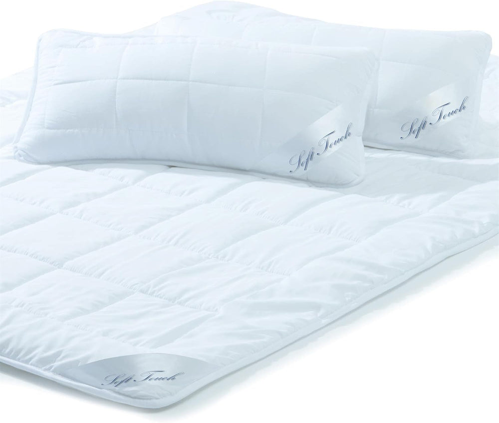 Aqua-Textil Juego Soft Touch Infantil Edredón 100 X 135 Cm 250G Y 350G con Almohada 40 X 60 Cm Edredón 150G 4 Estaciones Climatizador Oeko-Tex Edredones y Edredones Naty Shop 200X200 Cm + 2X 40X80 Cm Verano