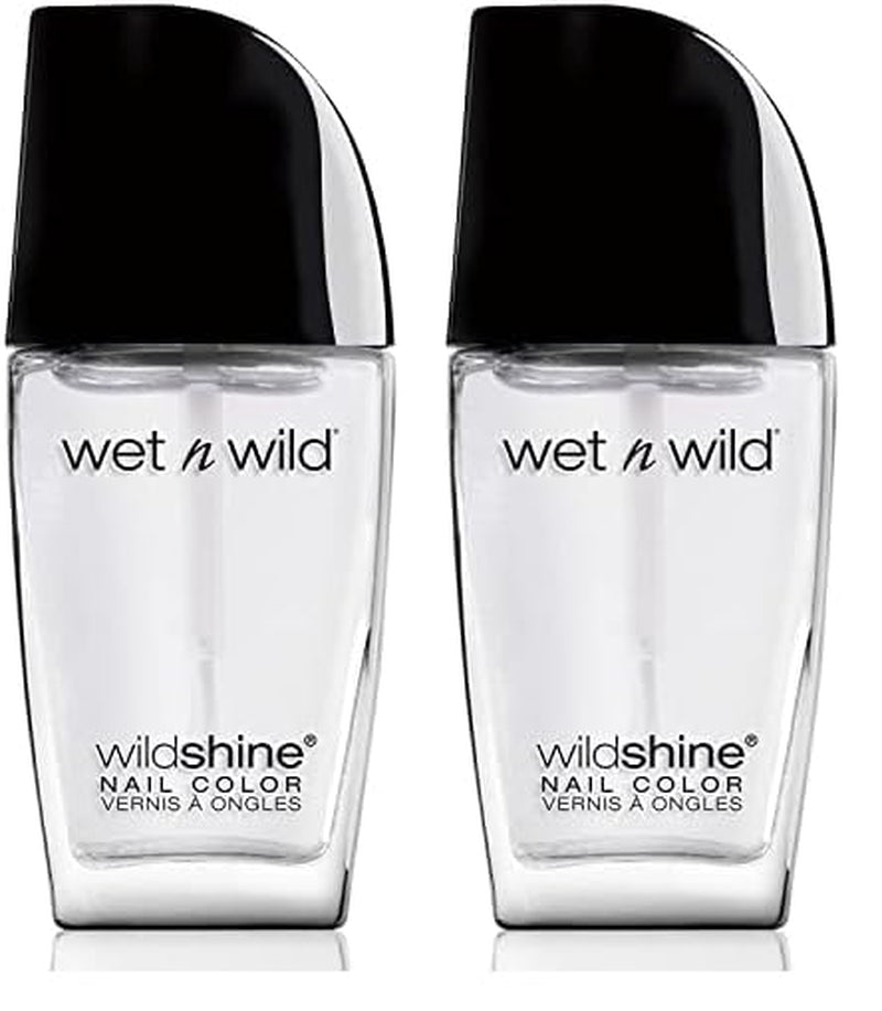 Wet n Wild Wild Shine Esmalte de uñas, sin formaldehído, tolueno ni ftalatos, fórmula de secado rápido de larga duración, rosa cosquillas (paquete de 2)