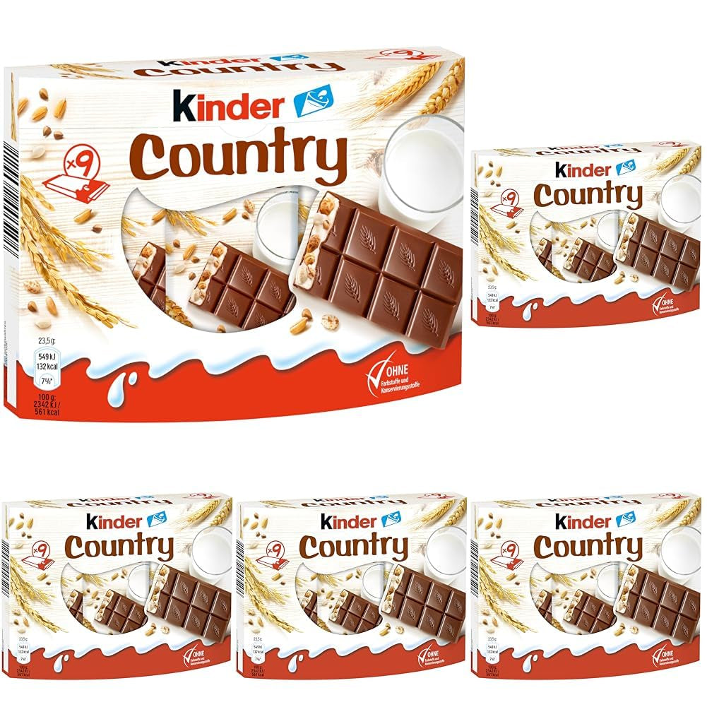 Barritas Kinder Country, 9 barritas, 212 g