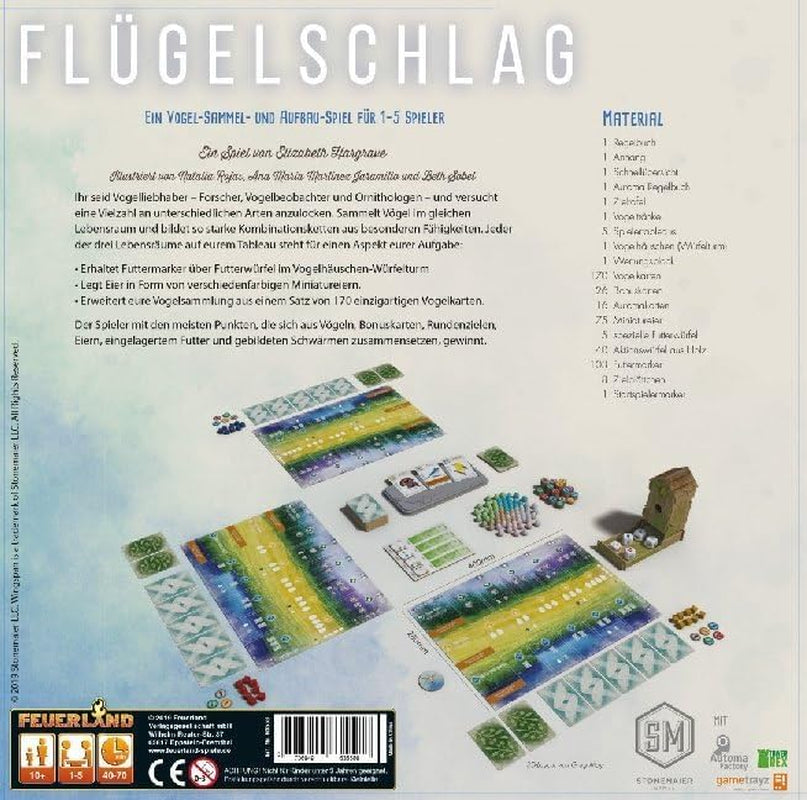 Feuerland Spiele 104-146-901 63558 Wingspan Juego de mesa Edición alemana - Kennerspiel des Jahres 2019 (Premio de la crítica)