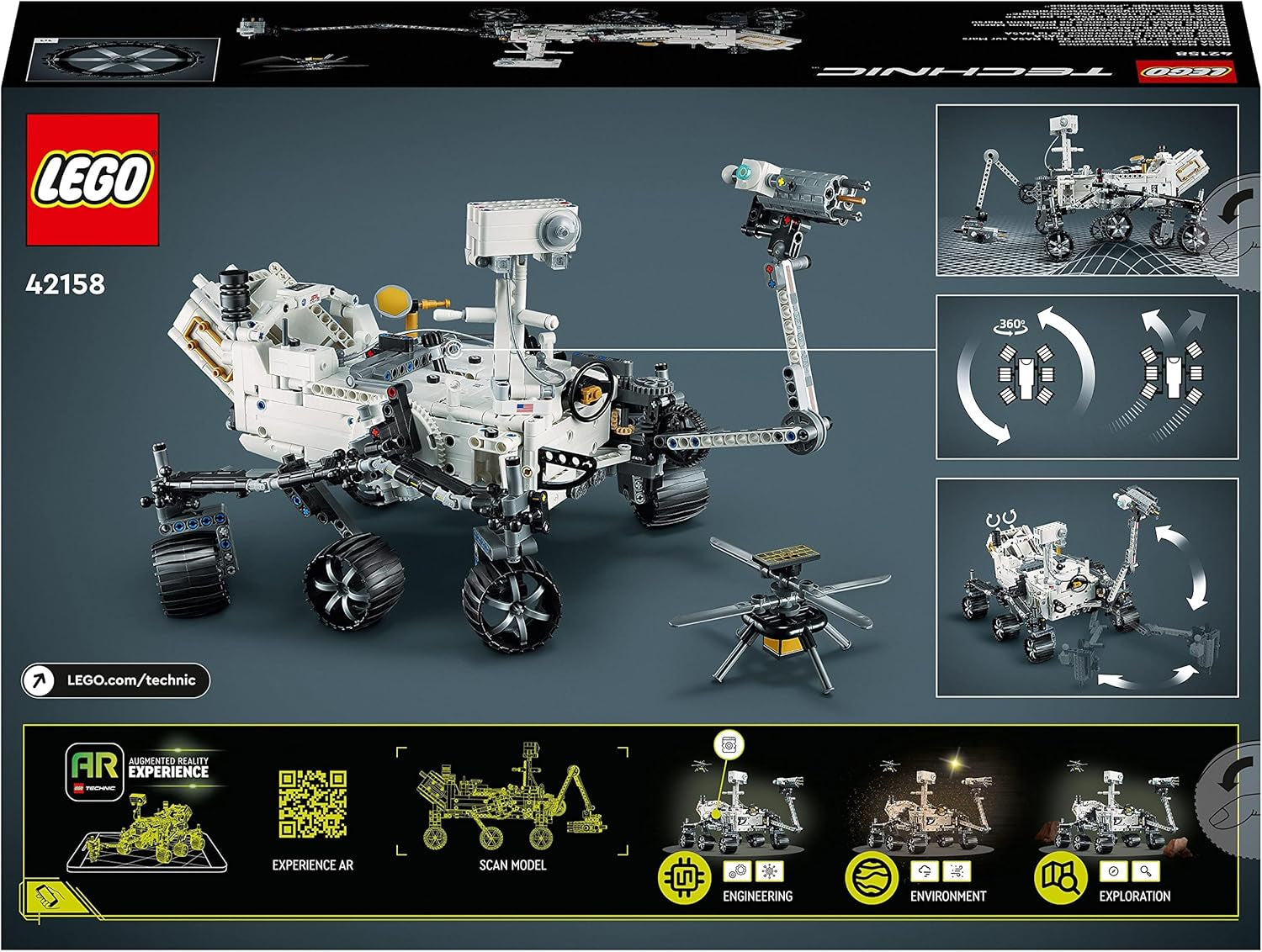 LEGO Space Toy Set 42158 Technic NASA Mars Rover Perserverance con aplicación Ar, juguete de construcción científica para niñas y niños Más de 10 juegos de construcción Besuche den LEGO-Store
