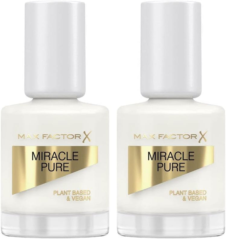 Max Factor Miracle Pure Nail Color 155 Leche de Coco Vegano Esmalte de uñas de secado rápido y larga duración 12 ml (paquete de 2)
