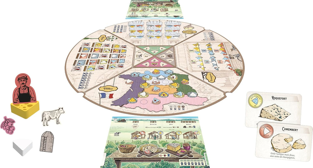 Asmodee - Cheese - Road to Infamy - Juego de mesa de estrategia - Colocación de trabajadores - Master Cheese - Edades 14+ - 1 a 4 jugadores - 40 minutos - Versión francesa