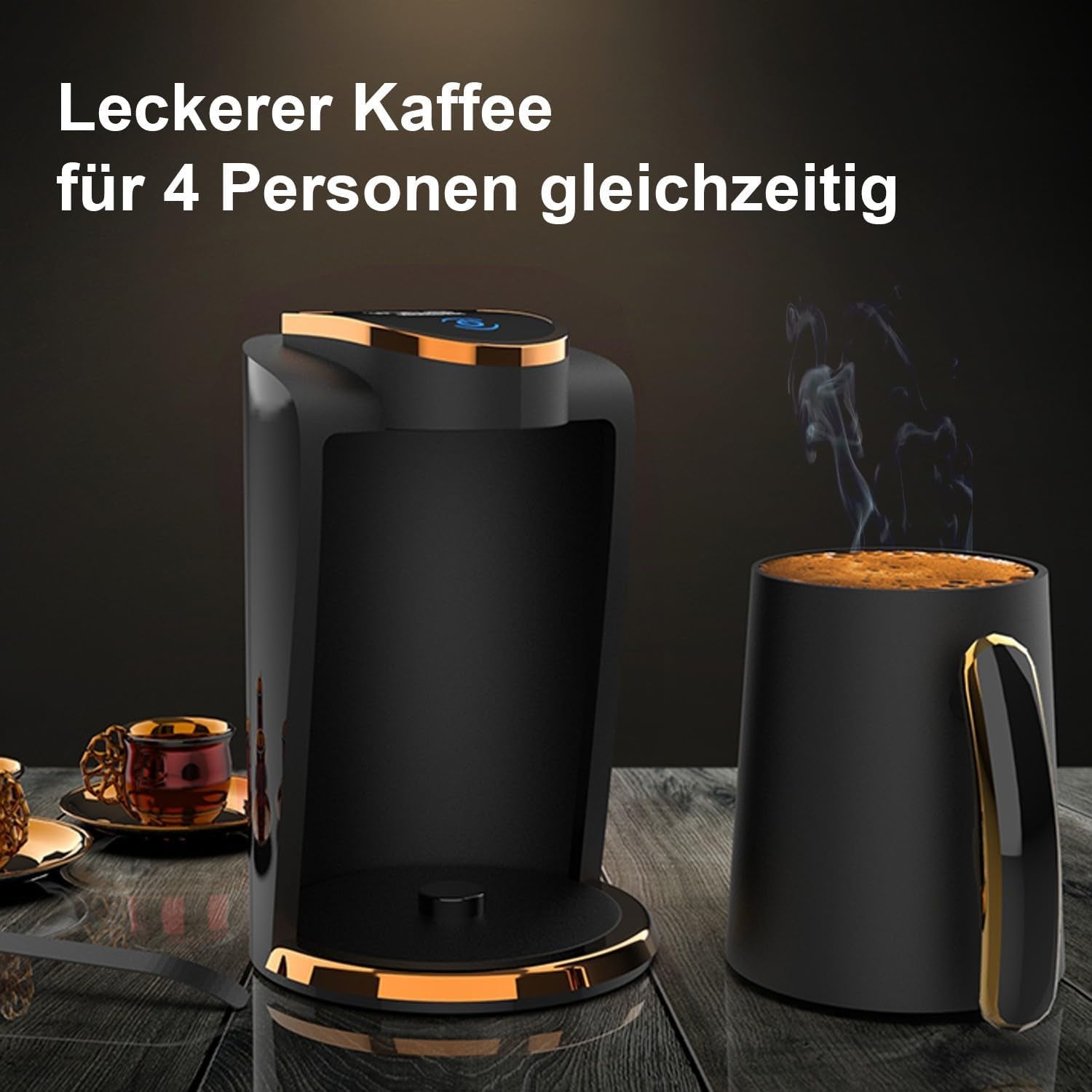 Cafetieră turcească Inca | Türk Kahve Makinesi | 250ml (1-4 cești) | 400W | IKM-01 | Protecție împotriva revărsării și fierberii fără apă | Placă de încălzire din oțel inoxidabil | Oprire automată | Pentru o cafea turcească perfectă
