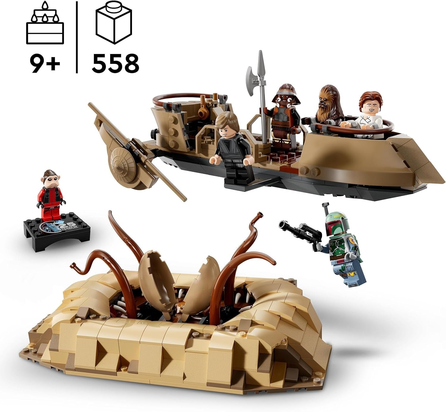 LEGO Star Wars: El Regreso del Caballero Jedi Skiff del Desierto y Pozo de Sarlacc Colección y set de construcción de fantasía Juguete de construcción, regalo para niños, niñas y todos los fanáticos 75396 Juegos de construcción Besuche den LEGO-Store