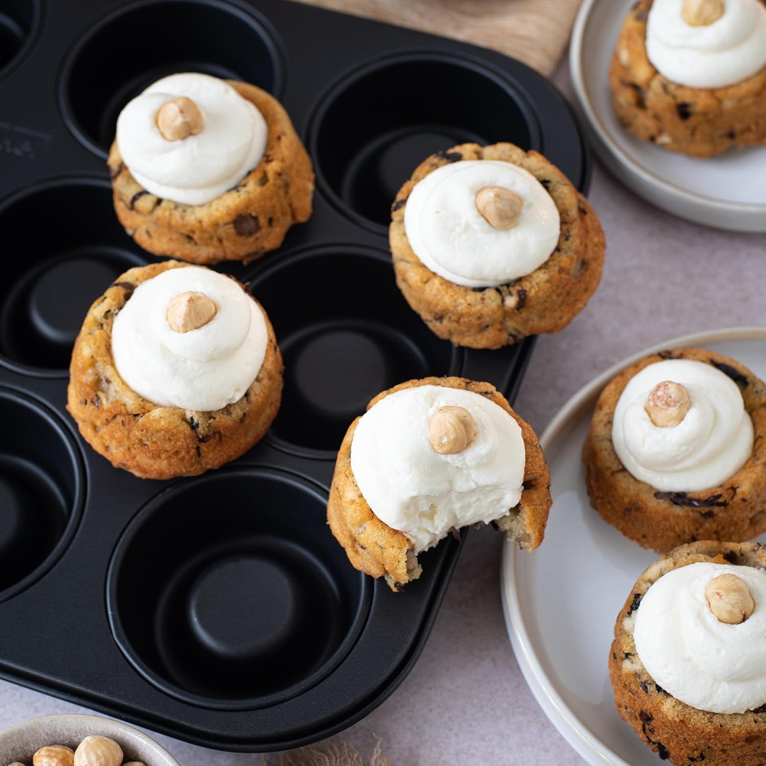 Zenker Cup-Cake-Backblech 12Er Set – Premium Antihaftbeschichtung, Für Perfekte Cupcakes, 385X265X30Mm, Hitzebeständig Bis 230°C Moldes y bandejas para hornear Naty Shop