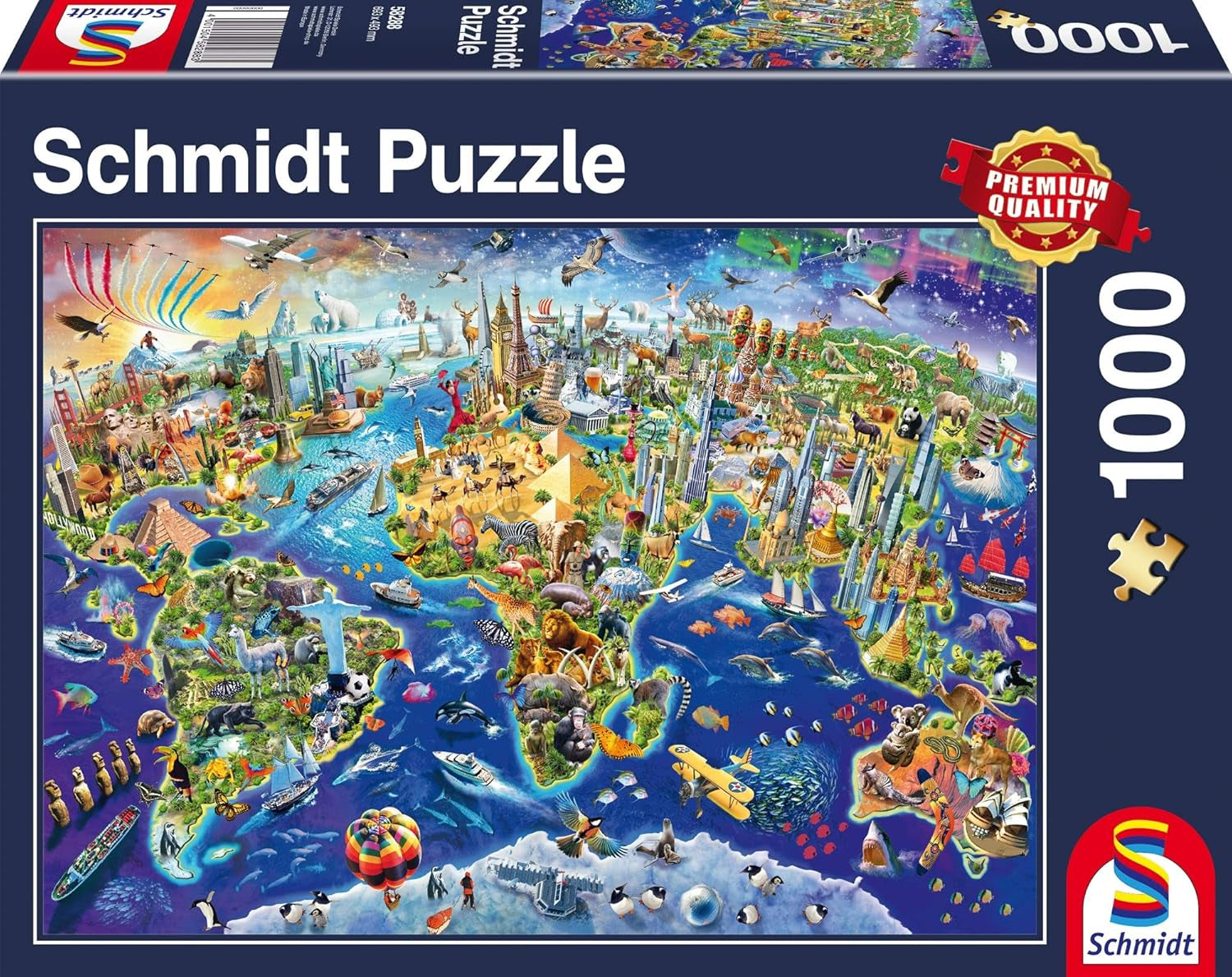 Schmidt Spiele 58288, Descubre el mundo, rompecabezas de 1000 piezas Puzzle Naty Shop Título predeterminado