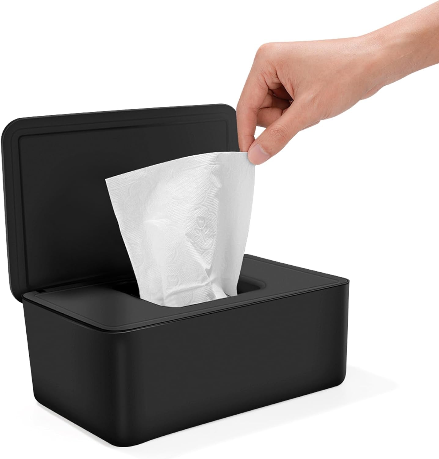 Caja de toallitas húmedas con tapa, caja de toallitas húmedas, dispensador de toallitas húmedas para bebés, caja de almacenamiento impermeable y sellada, dispensador de toallitas húmedas para baño, cocina, blanco