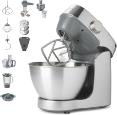 Kenwood Prospero+ KHC29A.R0SI Máquina de cocina, 4,3 L Edelstahlschüssel, Inkl. 10-Teiligem Zubehör-Set Mit Fleischwolf, Glas-Mixer, Zitruspresse, Entsafter Und Mehr, Inkl. Easyweigh Waage, 1000W, Plata Madre e Hijo Naty Shop Plata Inkl. 9 Zubehörteile Waage