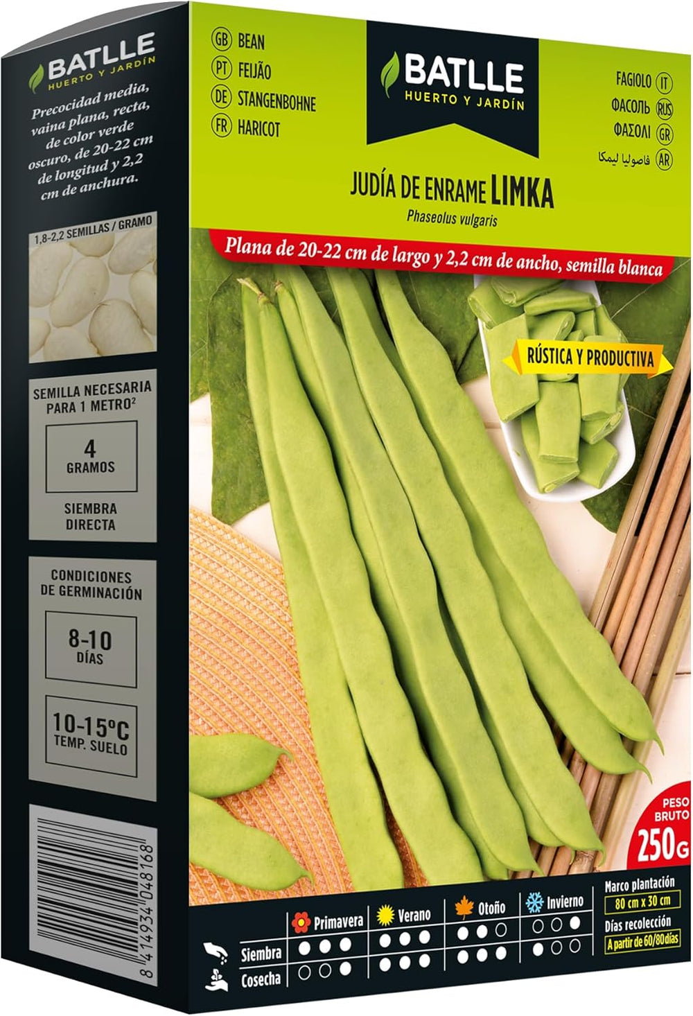 Batlle Gemüsesamen - Stangenbohne Garrofo (100G) Bohnenkerne