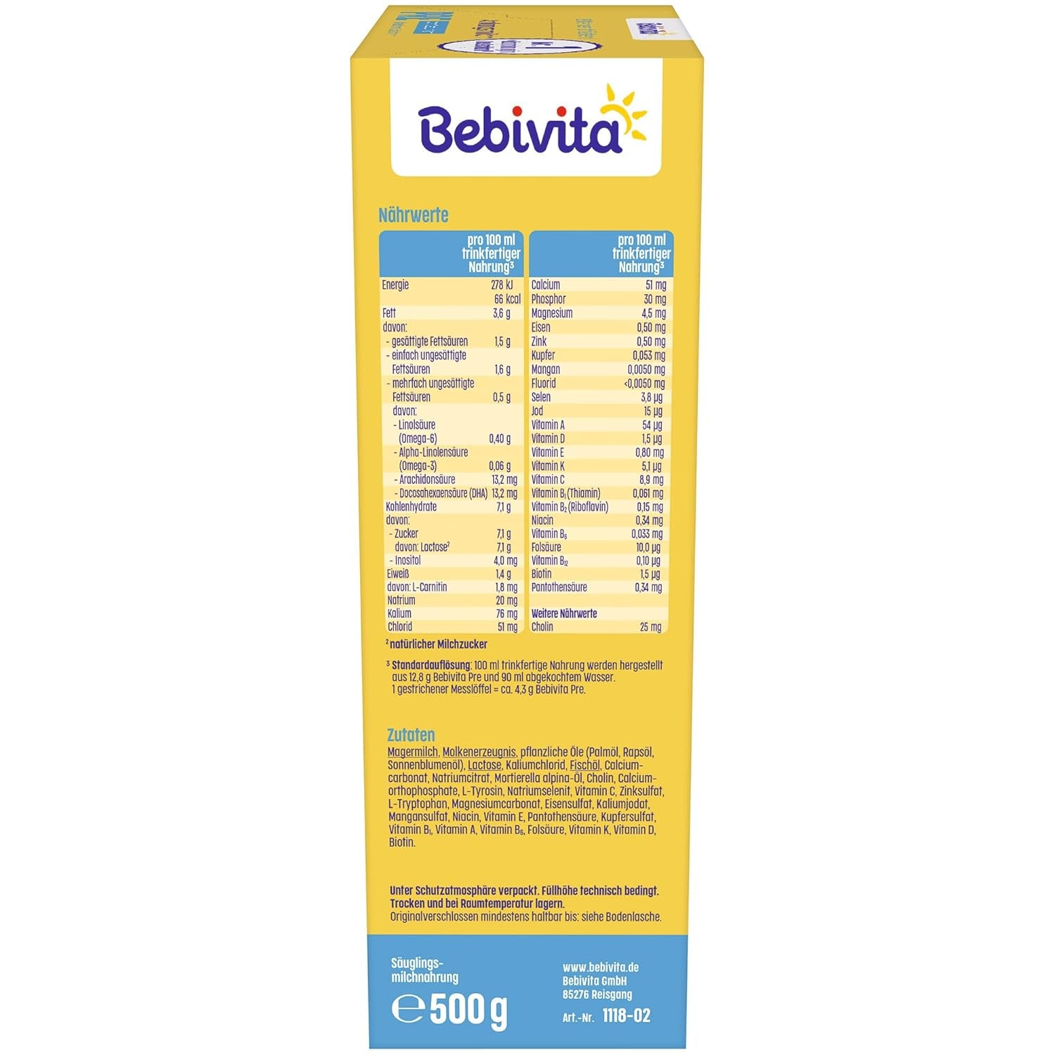 Leche PRE en polvo (5 x 500 g), desde el nacimiento, contiene únicamente lactosa como carbohidrato, apta para alimentación complementaria