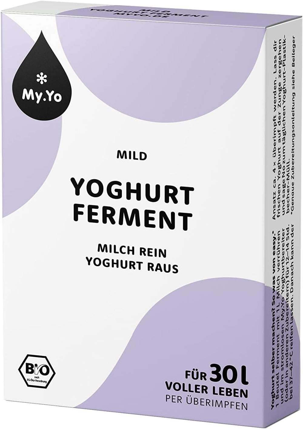 Fermento de yogur bio suave | 6x5 gramos | Joghurtkulturen für bis zu 30 L selbst gemachten yogur suave