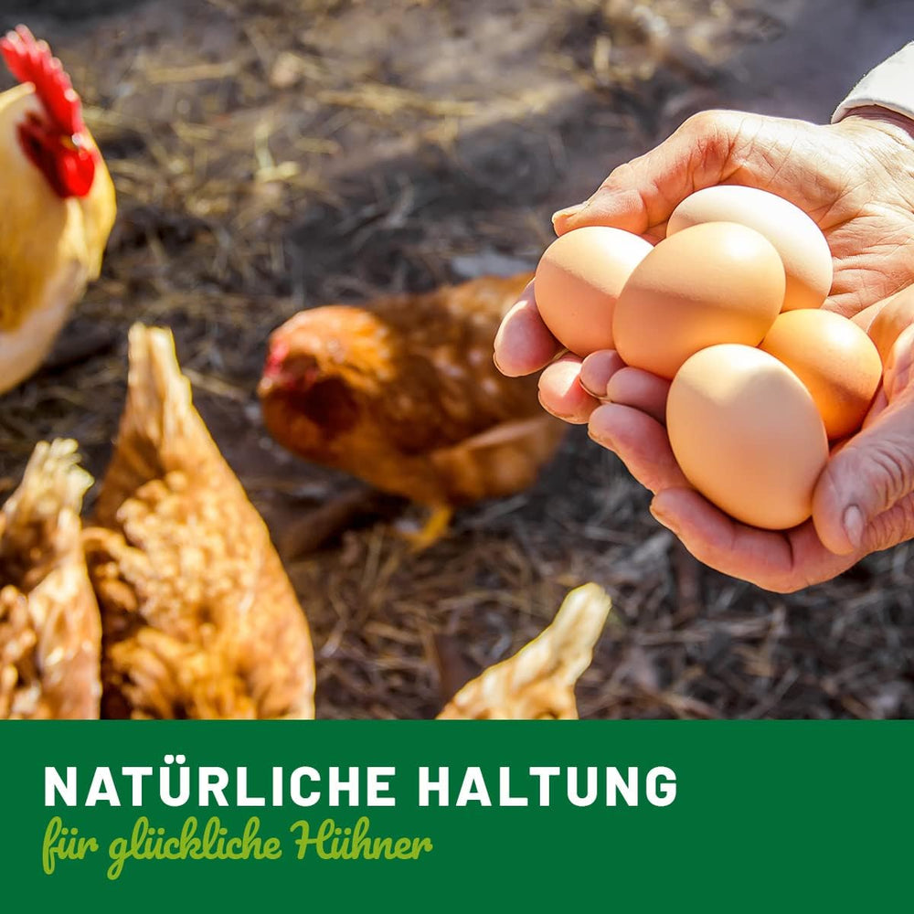 HÜHNER Land Eier-Fit für Legehennen 500g - Futterergänzung für Hühner, Legeleistung Zusatz für Hühner, Zusatz Eier, Eibildung, kräftiger Dotter, stabile Schale, gesunde Eier, Vitamine