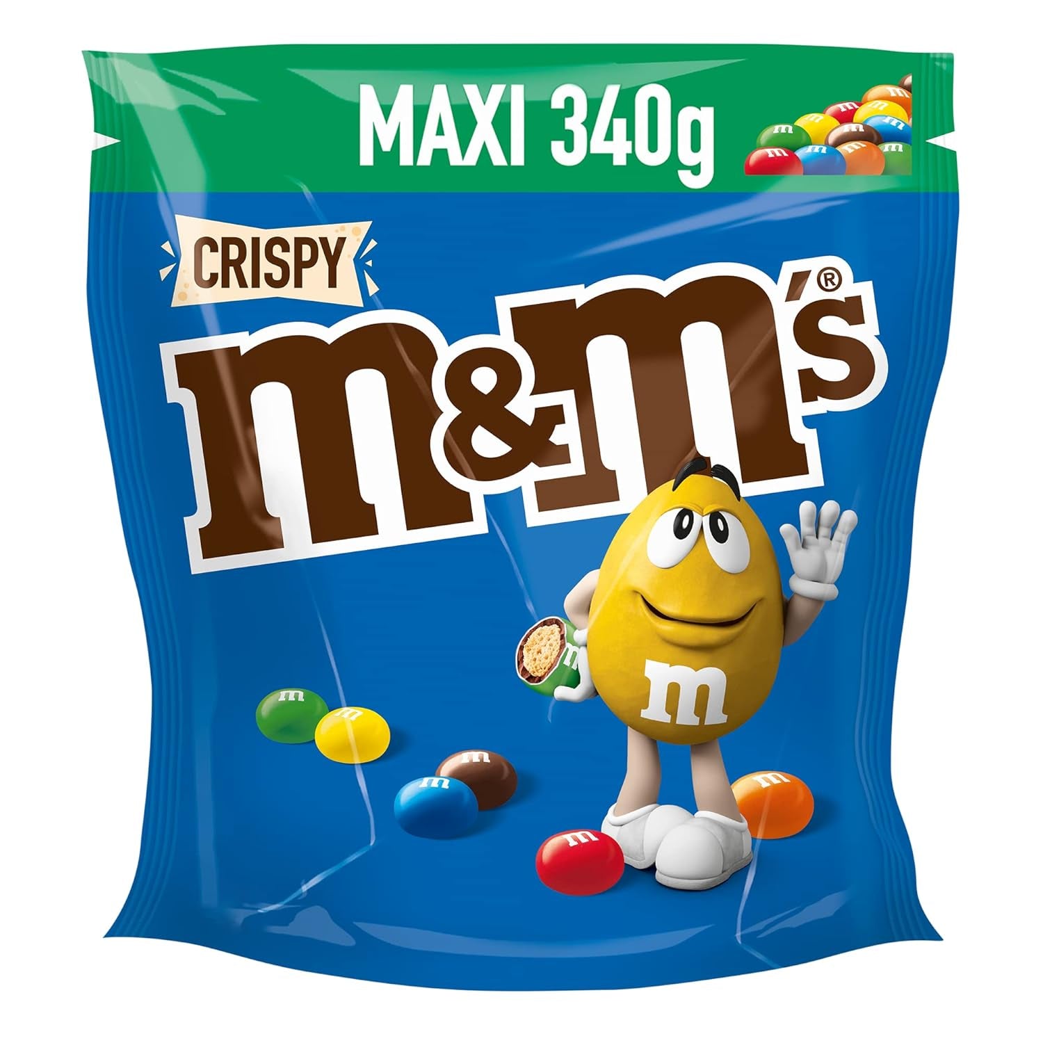 M&M'S Crispy, chispas de chocolate con núcleo crujiente Naty Shop Caramelos de Chocolate Crujientes 340G