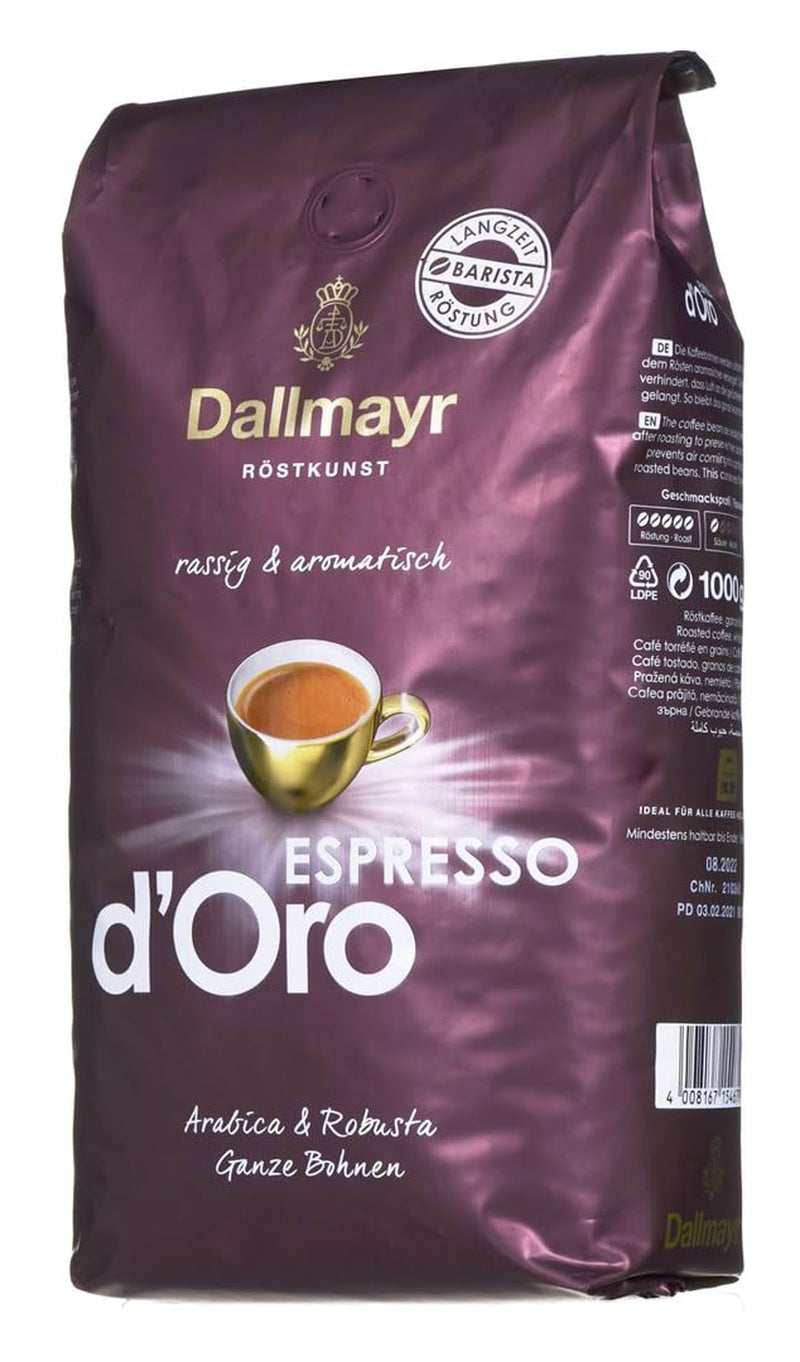 Espresso d'Oro boabe întregi 8x 1000g (8000g) - cafea puternic aromată