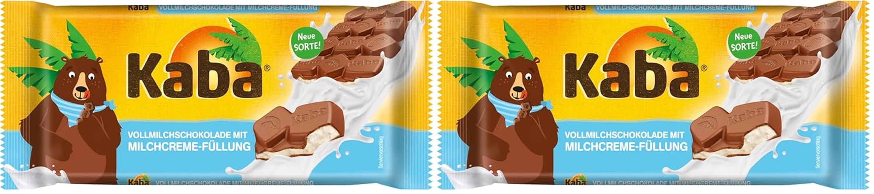 Barra de chocolate rellena de chocolate con leche entera y crema de leche Kaba 90 g Barra de chocolate para fundir con crema de leche ligera y sabor original de Kaba (paquete de 2)