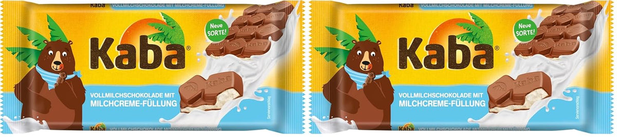 Barra de chocolate rellena de chocolate con leche entera y crema de leche Kaba 90 g Barra de chocolate para fundir con crema de leche ligera y sabor original de Kaba (paquete de 2)