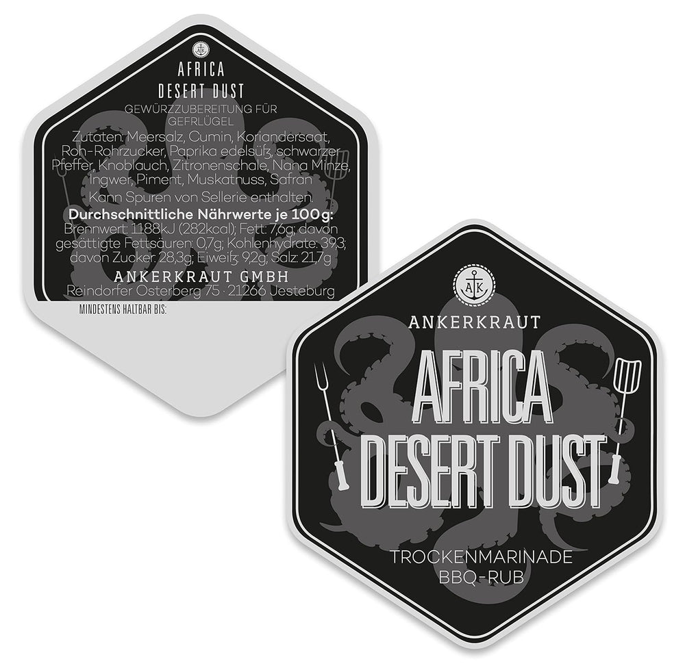Ankerkraut Africa Desert Dust, BBQ-Rub der afrikanischen Wüste zum Grillen, 200g im Streuer