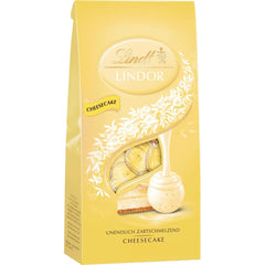 Chocolate Lindt | LINDOR sobres para tarta de queso | 137g | 10 bolas de chocolate con leche con relleno de tarta de queso que se derrite en la boca | regalo de chocolate