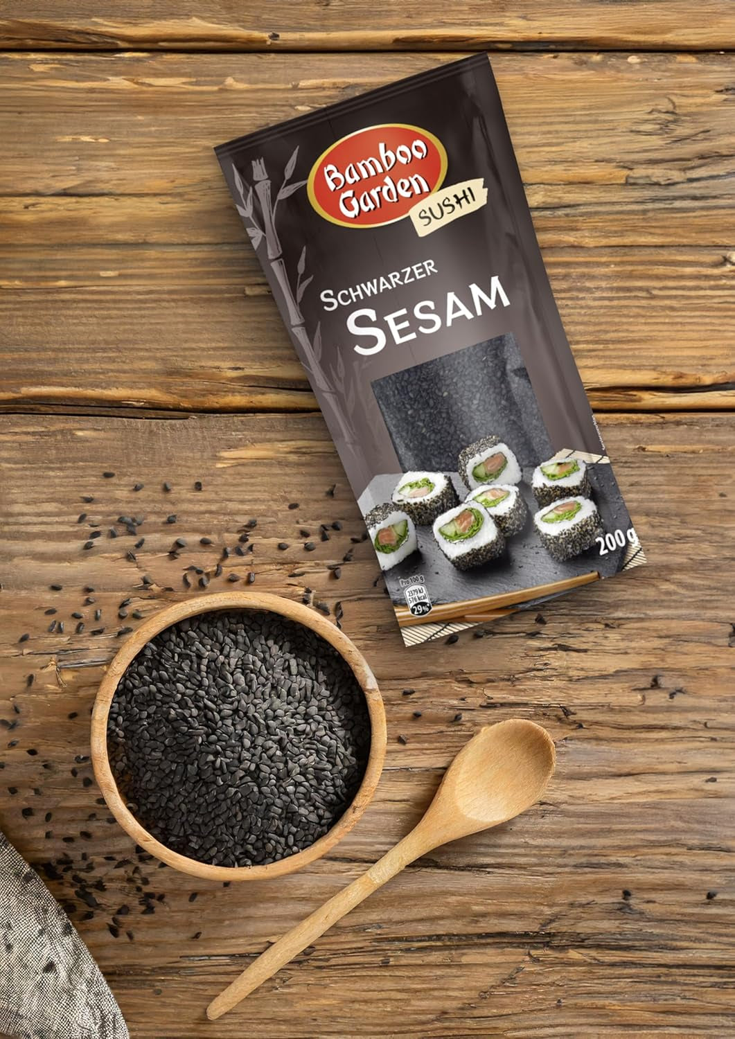 Bamboo Garden Sésamo negro, 200 g (Verpackungsdesign kann abweichen)
