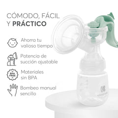 Kikkaboo Sacaleches ELSIE, manual con 2 modos, potencia de succión regulable, vaso de silicona suave Accesorios Alimentación y Lactancia Bebe Naty Shop