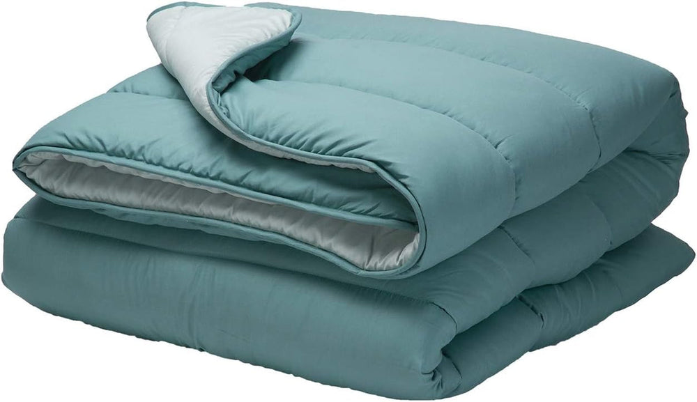 Pikolin Home - Plapumă reversibilă 300 G - Umplutură nordică bicoloră - Pentru pat 90 - confortabilă, caldă, respirabilă, verde, 150 X 220 cm Plapumi si pilote Naty Shop Verde închis Perna 100/105 - 180 X 260 Cm