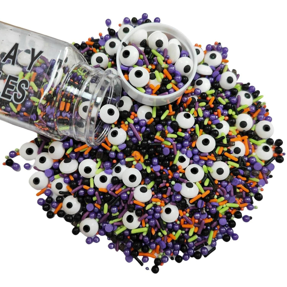 Adornos comestibles, caramelos y chispitas, para Halloween, 100 gramos Sprinkles Naty Shop Halloween, Morado