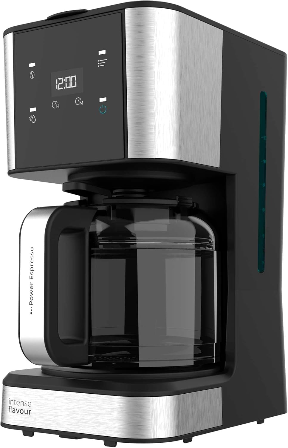 Espressor cu filtru Cecotec Coffee 66 Drop and Touch, putere 950 W, 1,5 L, 12 cești, ecran tactil, carafă din sticlă, cronometru 24 de ore, 6 comutatoare, filtru reutilizabil tip plasă