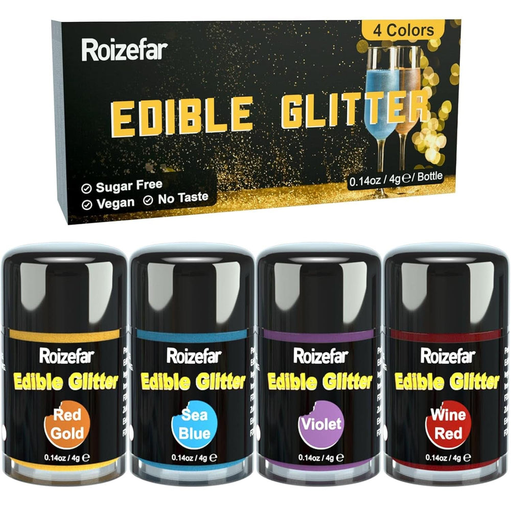 Glitter comestibil, diverse culori si cantitati Naty Shop Roșu auriu, Albastru de mare, Roșu vin, Violet 4 x 4 grame
