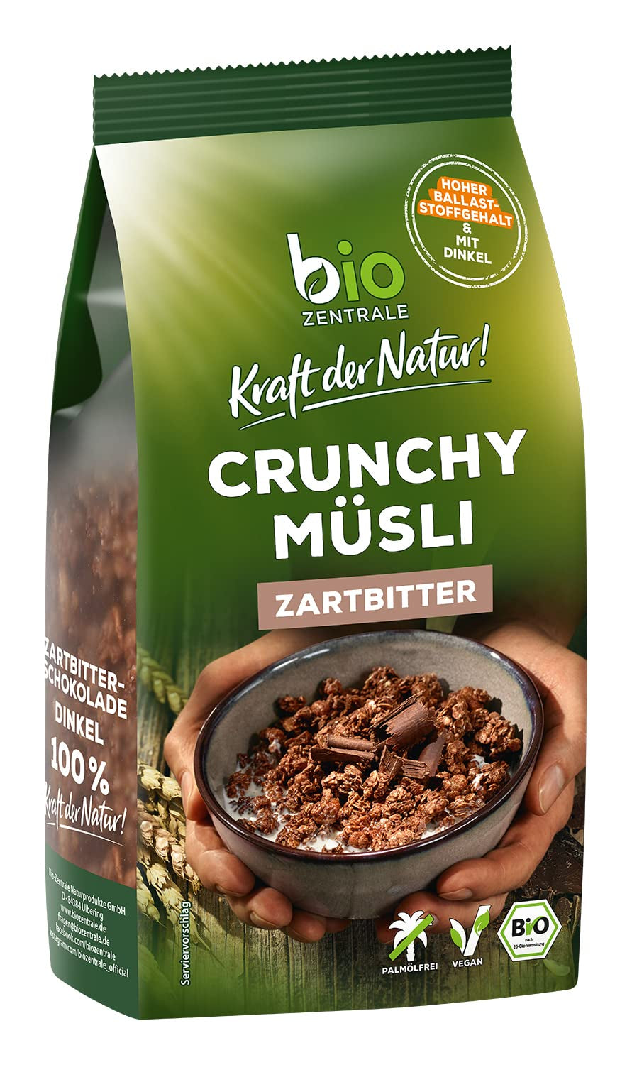 Muesli crujiente con frutos rojos Biozentrale | 375 g Muesli ecológico | Ideal para el desayuno y tu taza de muesli para llevar | Una alternativa a las barritas de muesli