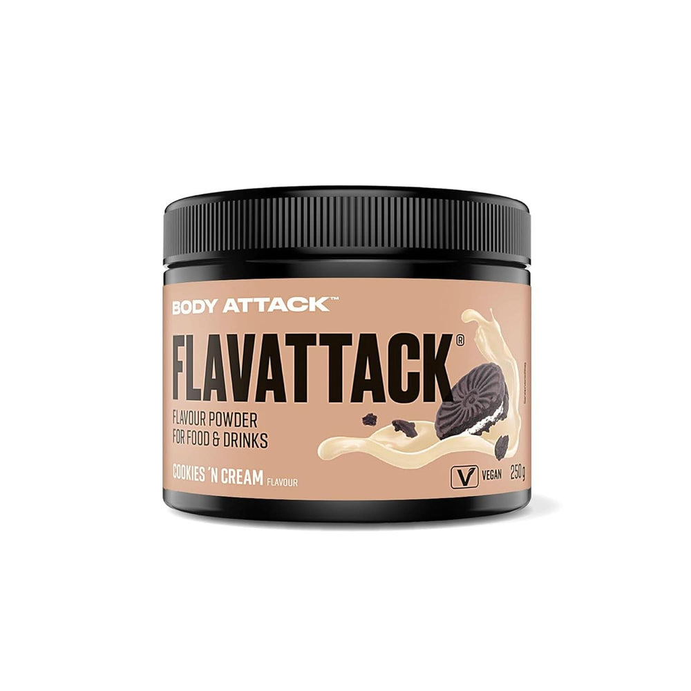Body Attack Flavattack®, Double Choc Brownie, 250G / 83 porciones Aromas Naty Shop 250 gramos Cookies N Cream