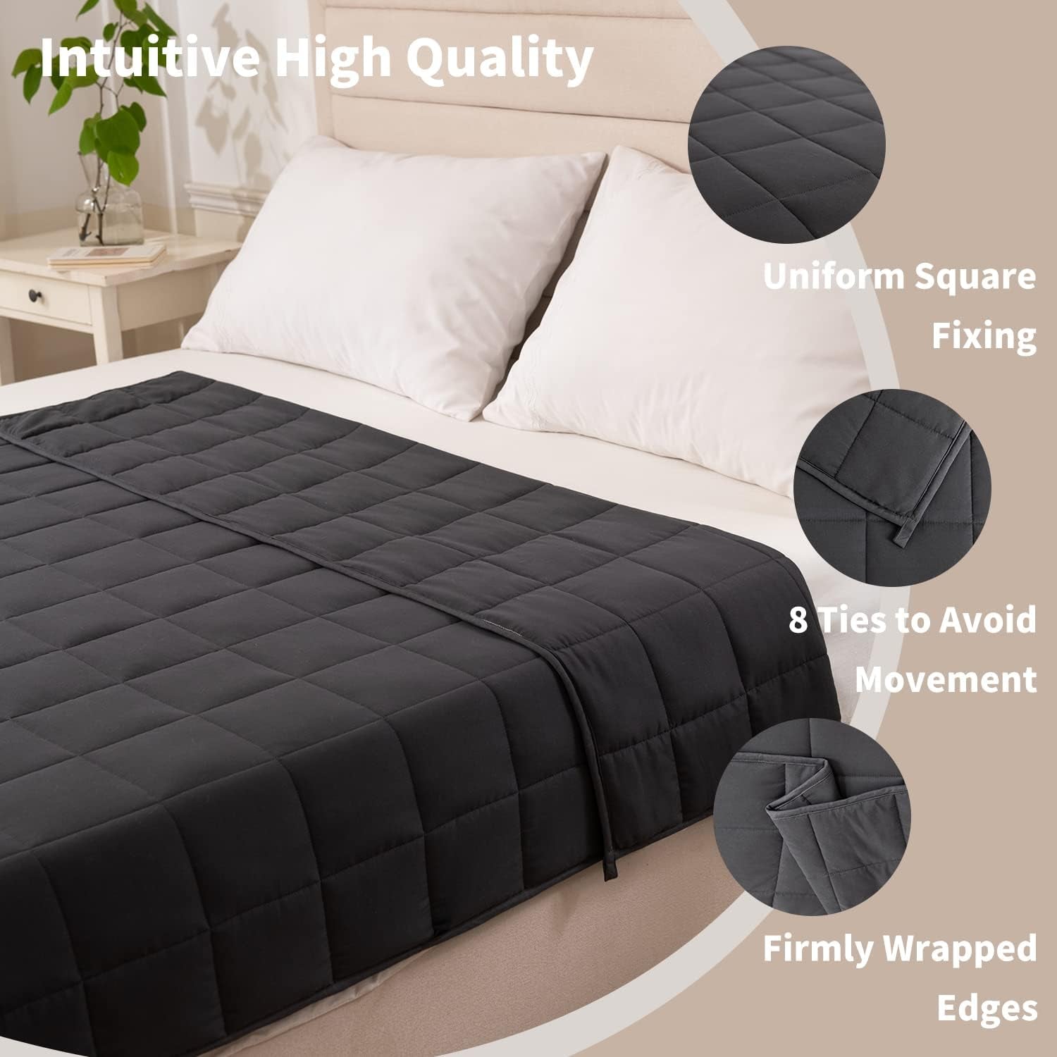 Manta Lastrada 150X200Cm 8Kg Manta Relajación Adultos Para Mejorar El Sueño Manta Lastrada Gris Camas y Mantas Good Nite