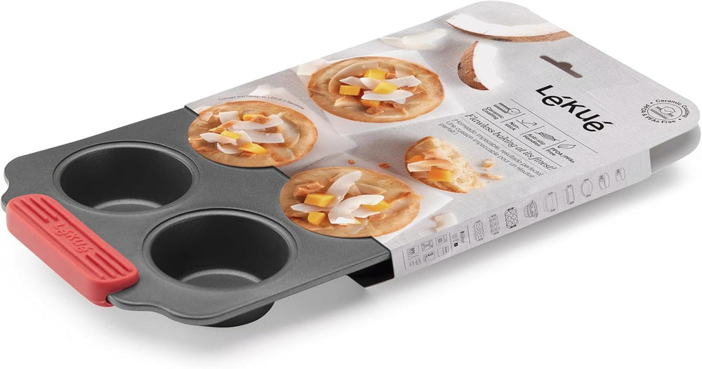 Lékué Muffin-Backform, Antihaftbeschichte, Metall, 6 moldes y bandejas Mulden Naty Shop