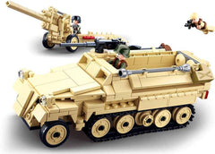 WWII - Deutsches Halbkettenfahrzeug [M38-B0695], Spielset , Klemmbausteine, Soldaten, mit Spielfigur, Army WWII, Für Kinder ab 4 Jahren, Sluban SL95566