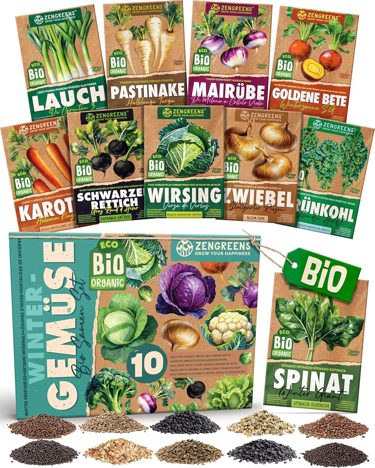 Semillas de Albahaca Orgánicas en un Juego de 6 - 6 Semillas de Albahaca para un fácil Cultivo en el jardín, balcón o Cama elevada - Semillas de Plantas - Plántulas