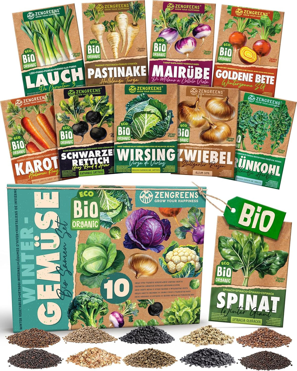 Semillas de Albahaca Orgánicas en un Juego de 6 - 6 Semillas de Albahaca para un fácil Cultivo en el jardín, balcón o Cama elevada - Semillas de Plantas - Plántulas