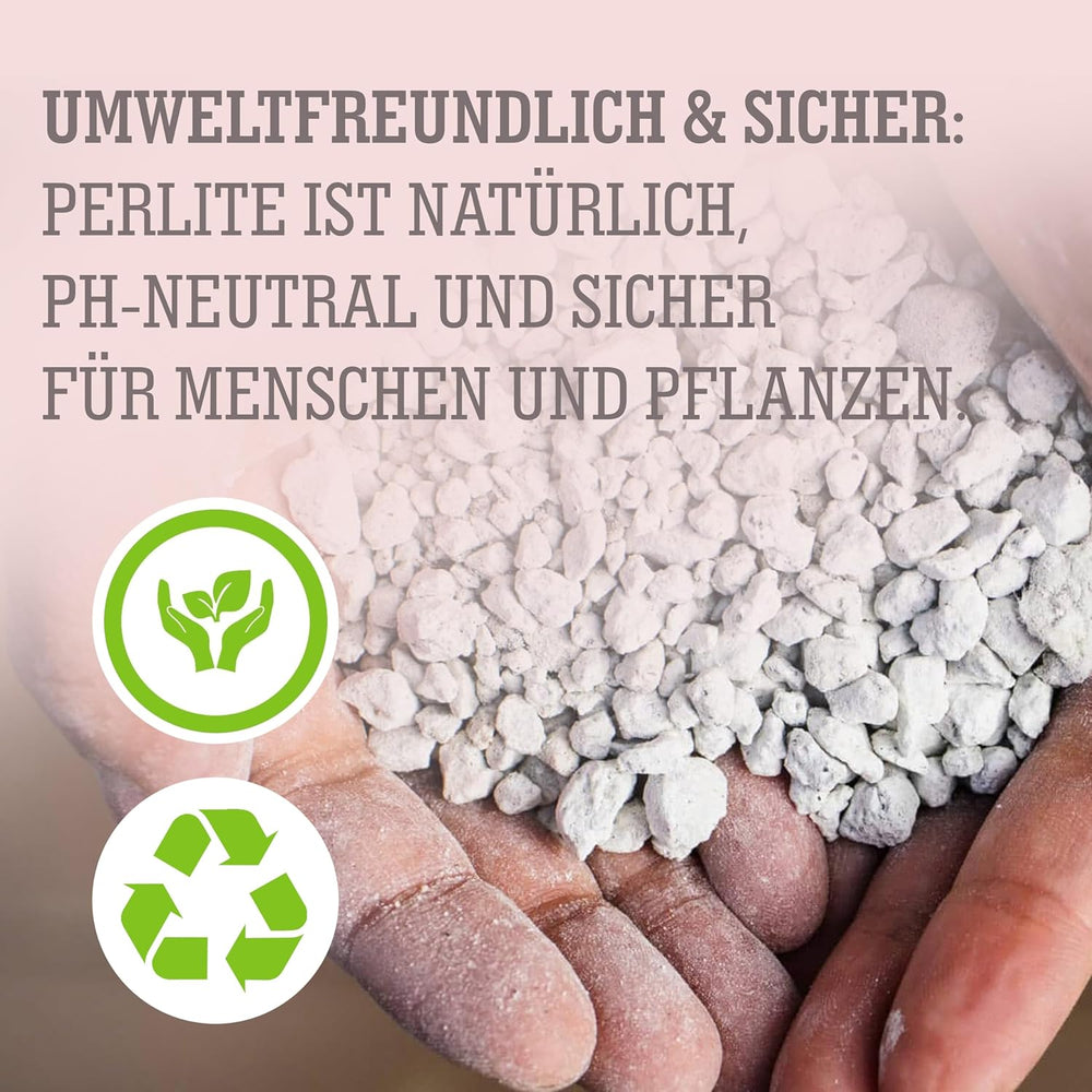 LERAVA® Perlita para Plantas (5L) – Perlita de grano grueso para la mejora del suelo – Garantiza un drenaje y aireación óptimos – Aditivo natural para suelos e hidroponía – Gránulos para plantas