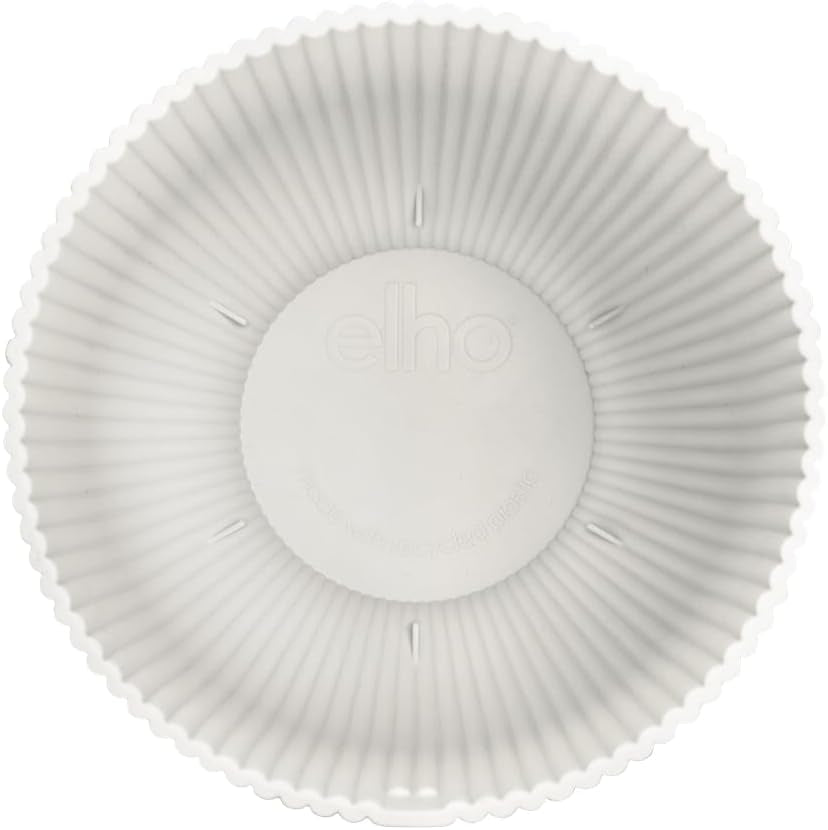 Ghiveci elho Vibes Fold Coupe 14 - Ghiveci de flori de interior - Plastic 100% reciclat - Ø 13,9 x H 21,0 cm - Alb/Alb mătăsos