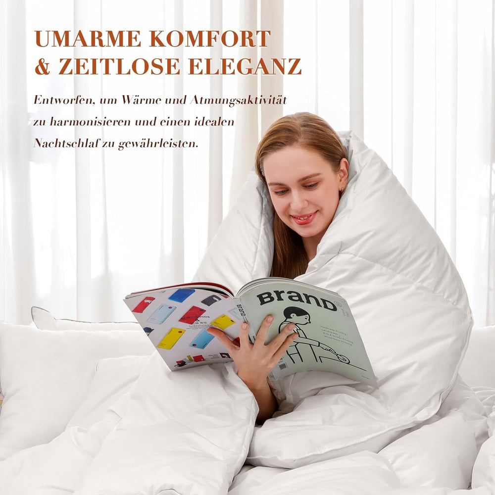 Edredón De Plumas 135X200 Todas Las Estaciones 100% Algodón Edredón 4 Estaciones 135X200 Con Plumón De Ganso Y Plumas Caja Deflectora 3D Altamente Esponjosa Calidez Media Edredones Y Edredones Naty Shop