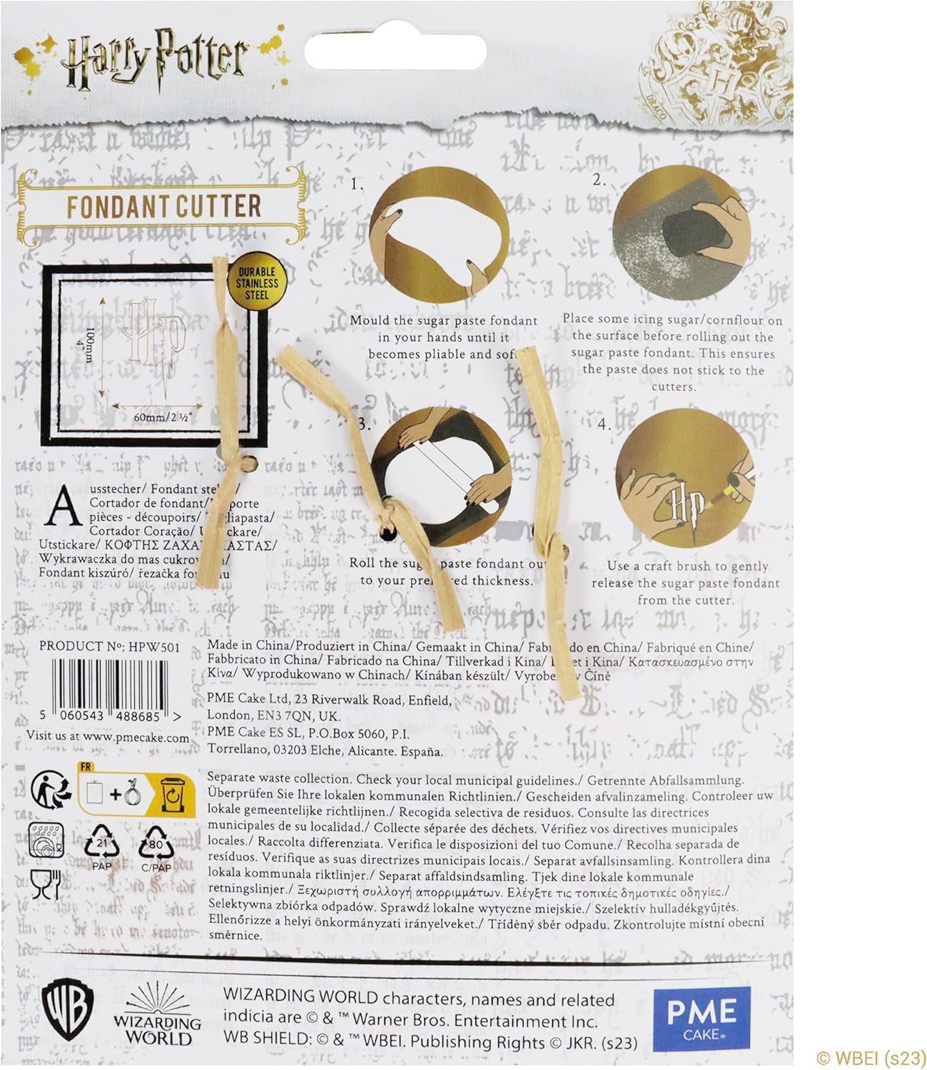 Forme de biscuiți și fondant Harry Potter, logo HP