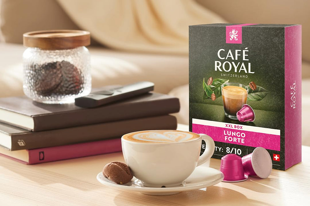 Café Royal Lungo Forte 36 Kapseln für Nespresso Kaffee Maschine - 8/10 Intensität - UTZ-zertifiziert Kaffeekapseln aus Aluminium (Packung mit 2)