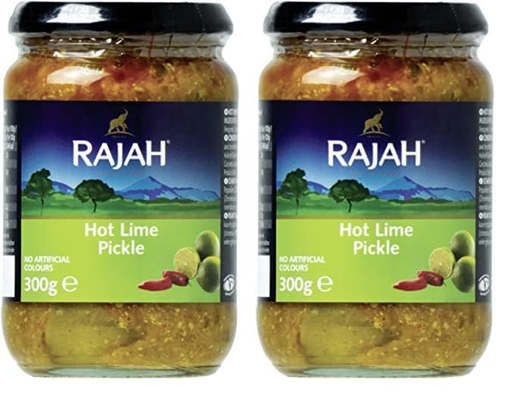 Rajah Mild Lime Pickle – Suave eingelegte Limetten – Ideal para preparar curry, carne, käse, poppadums y vorspeisen – 1 x 300 g