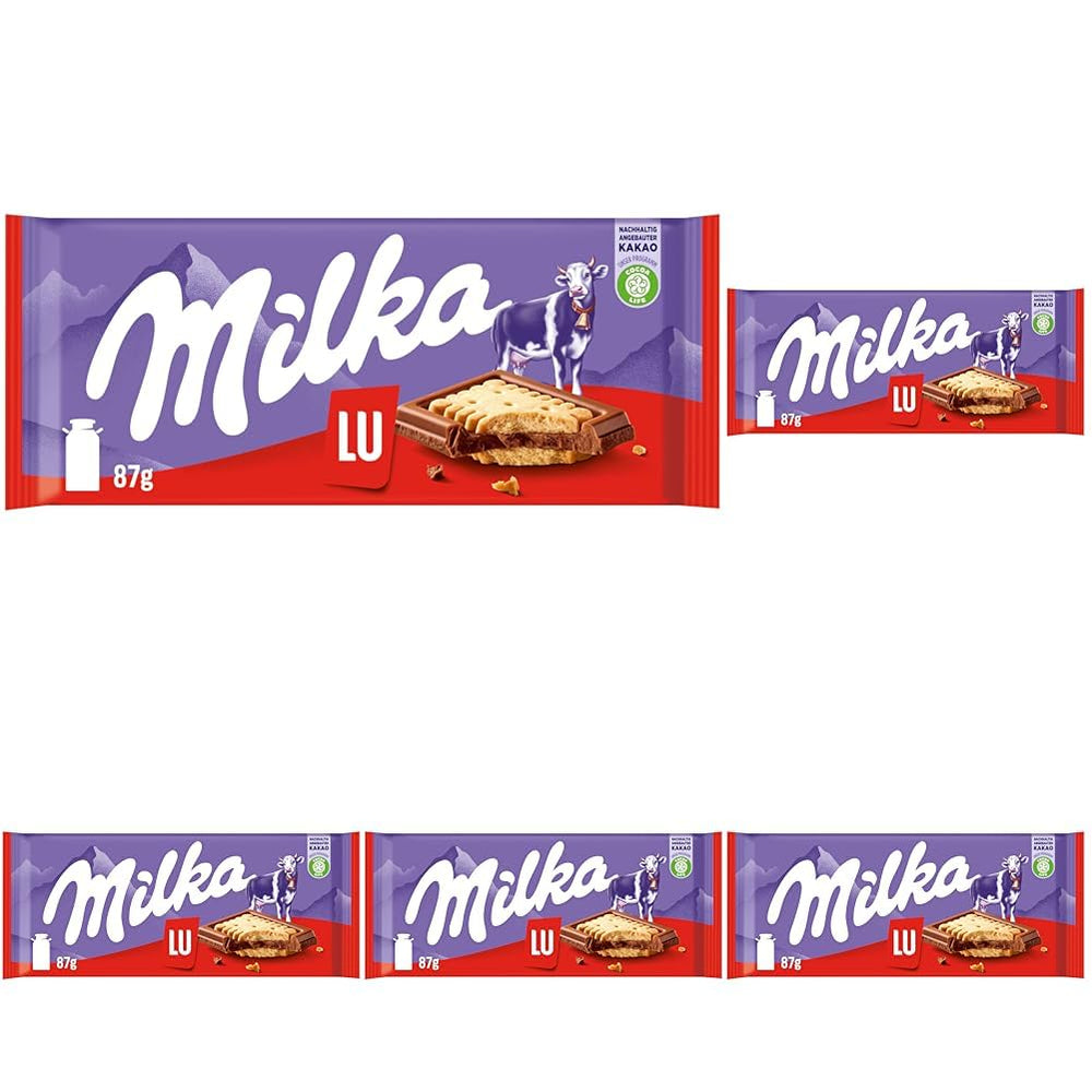 Milka LU – Chocolate con leche alpino con galletas LU crujientes – 87g