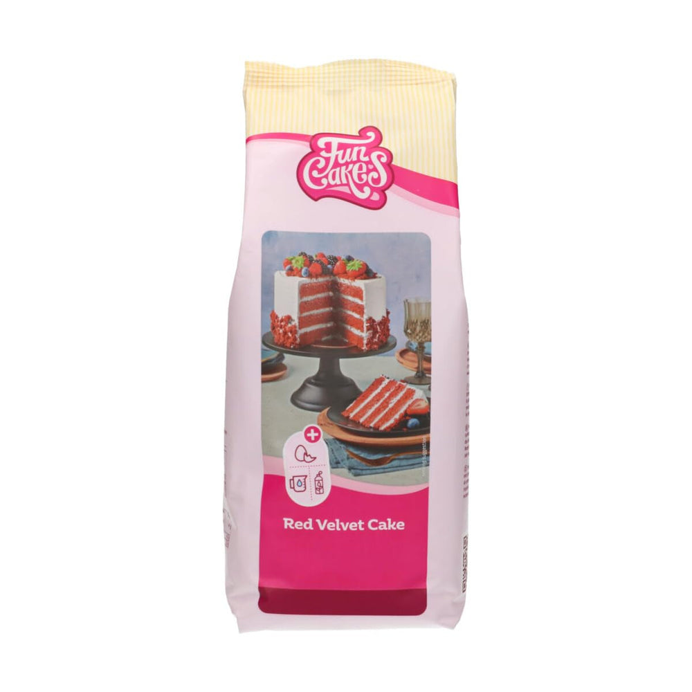 Mezcla de Funcakes para pastel Red Velvet: Einfach Zu Berübenender, Schön Weicher Und Flauschiger Kuchen Mit Leichtem Schokoladengeschmack, Auch Für Cupcakes Aus Rotem Samt Geeignet, Halal. 500 G. Mezcla para hornear y cocinar Naty Shop 1 Kg (1Er Pack)
