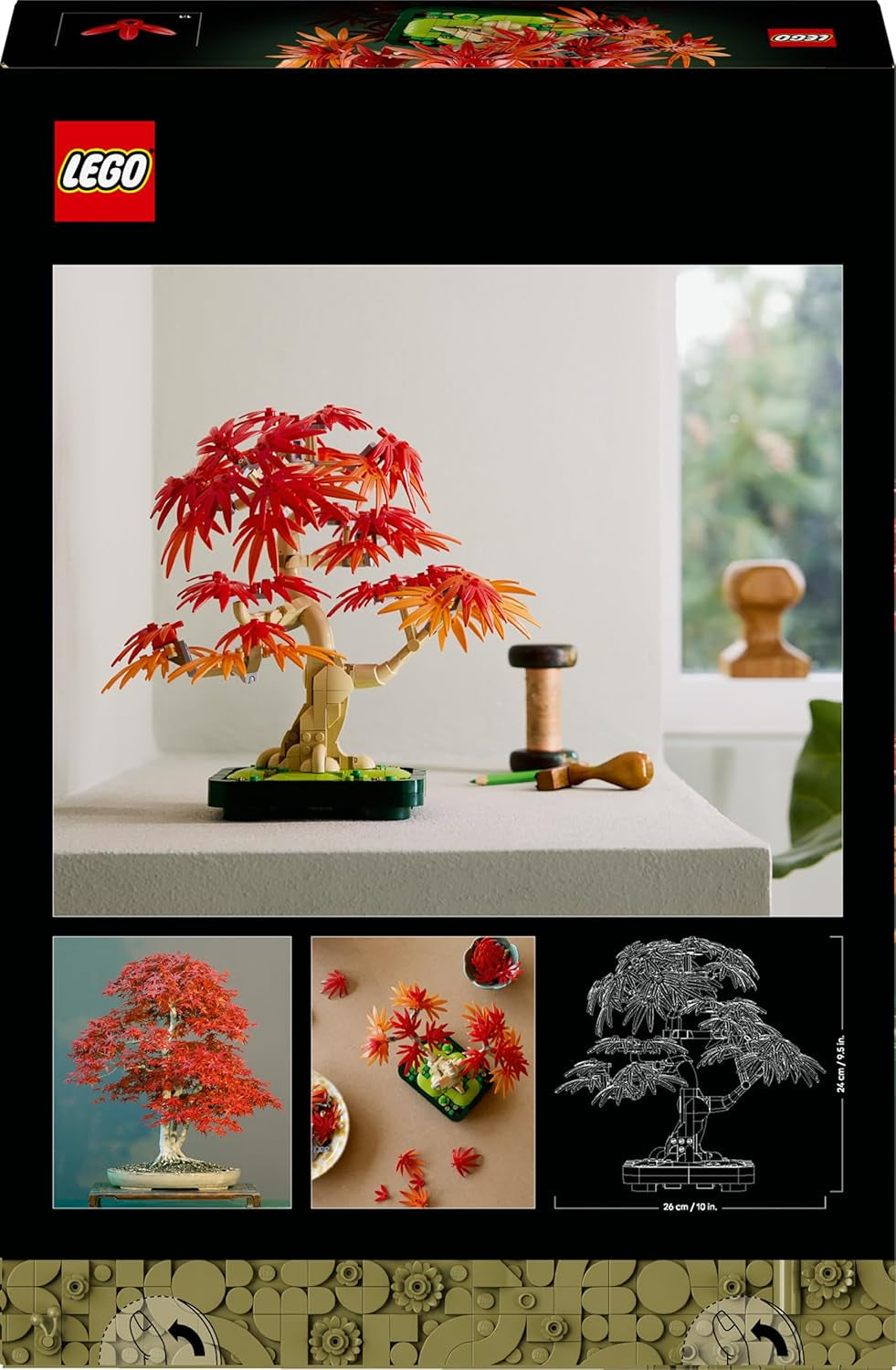 LEGO Botanicals Arțar roșu japonez - Arbore Bonsai - Kit plantă artificială cu frunze roșii și portocalii, plus bol - Decor pentru casă - Idee cadou pentru adulți - 10348 Seturi de constructie Besuche den LEGO-Store